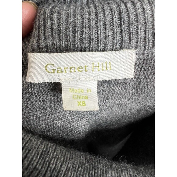 Garnet Hill Wool Cashmere Sweater Sz XS Gray Poncho Oversized Turtleneck - Picture 10 of 13